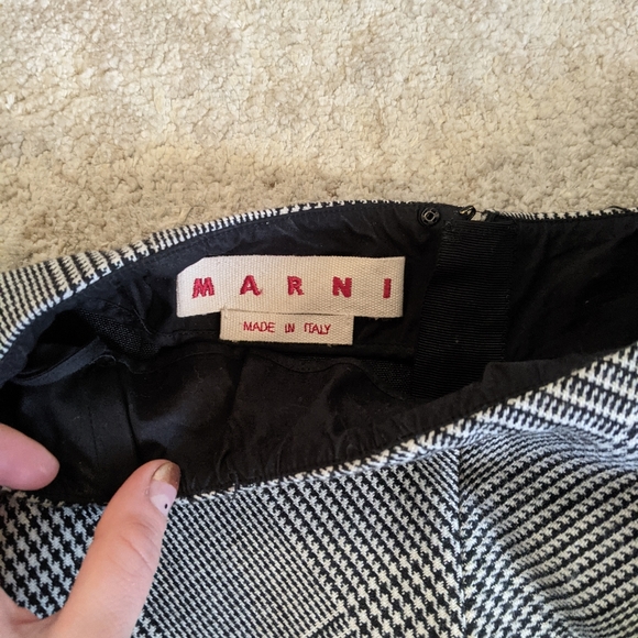 Marni wool plaid houndstooth mini skirt - Picture 3 of 3